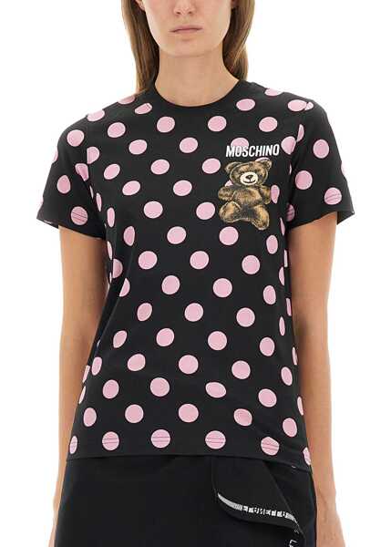 Tricouri Moschino Teddy Polka Dots T-Shirt BLACK Femei (BM 18920878) 4