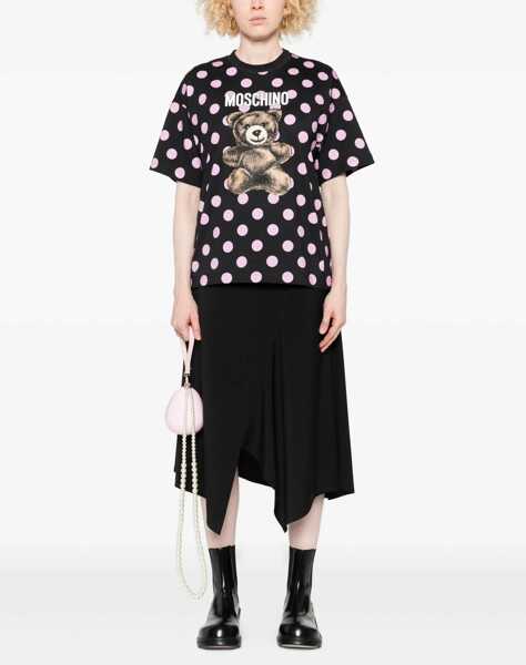 Tricouri Moschino Teddy Polka Dots T-Shirt BLACK Femei (BM 18920881) 2