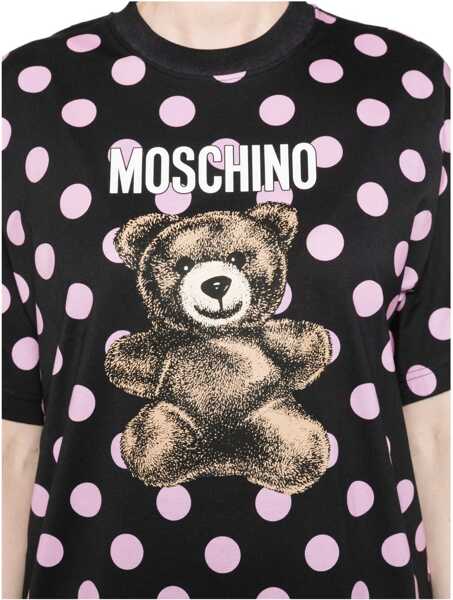 Tricouri Moschino Teddy Polka Dots T-Shirt BLACK Femei (BM 18920881) 5