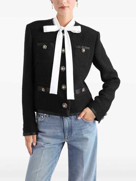 Geci Dolce & Gabbana Dolce & Gabbana Wool Blend Tweed Jacket Black Femei (BM 18921807) 4