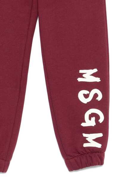 Pantaloni casual MSGM FLEECE PANTS UNISEX Red Fete (BM 18922659) 3