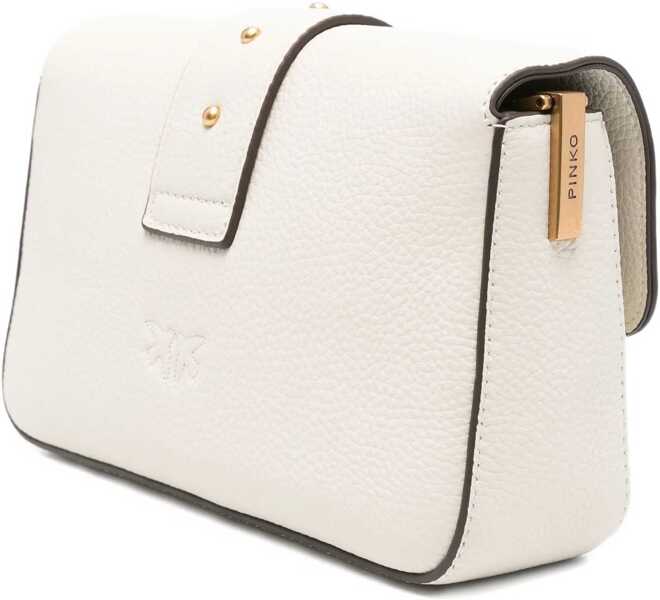 Genti de umar Pinko Love leather Shoulder Bag BIANCO SETA-ANTIQUE GOLD Femei (BM 18922804) 3