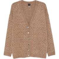 Cardigane Bouclé fabric Cardigan with rhinestones Femei