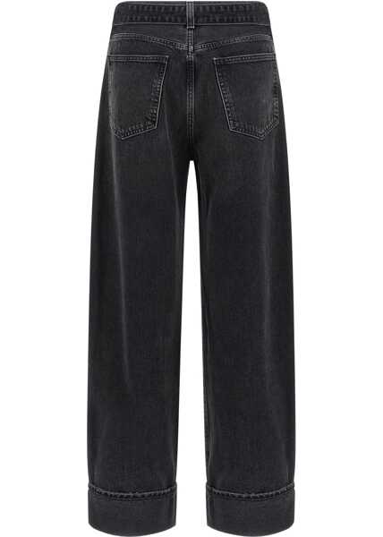 Blugi AGOLDE Cuffed Taper wide Jeans ARCANE DK WORN BLK DENIM Femei (BM 18922927) 2