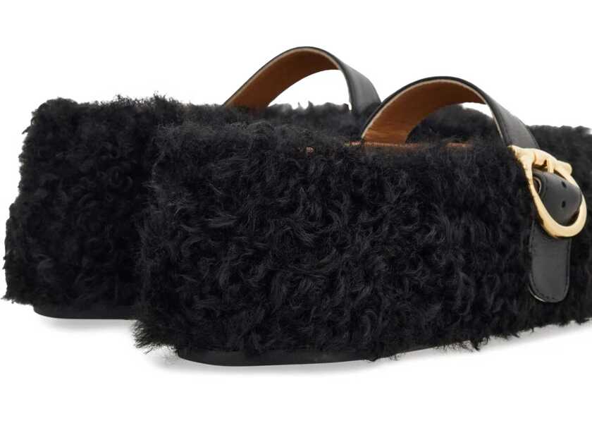 Balerini Ferragamo Gancini-embellished Ballerinas BLACK Femei (BM 18922951) 4