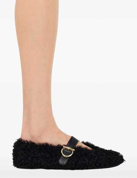 Balerini Ferragamo Gancini-embellished Ballerinas BLACK Femei (BM 18922951) 5