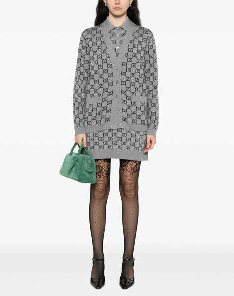 Cardigane Gucci GG Supreme reversible Cardigan SMOKE GREY/BLACK Femei (BM 18922969) 2