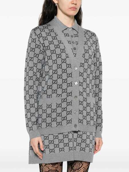 Cardigane Gucci GG Supreme reversible Cardigan SMOKE GREY/BLACK Femei (BM 18922969) 3