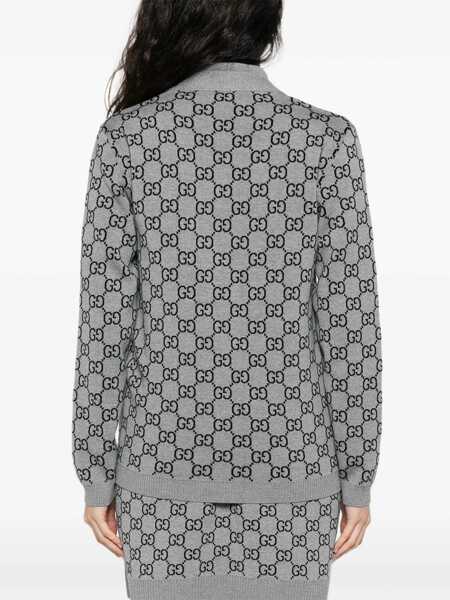 Cardigane Gucci GG Supreme reversible Cardigan SMOKE GREY/BLACK Femei (BM 18922969) 4