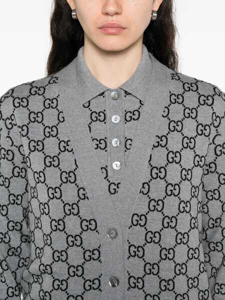 Cardigane Gucci GG Supreme reversible Cardigan SMOKE GREY/BLACK Femei (BM 18922969) 5