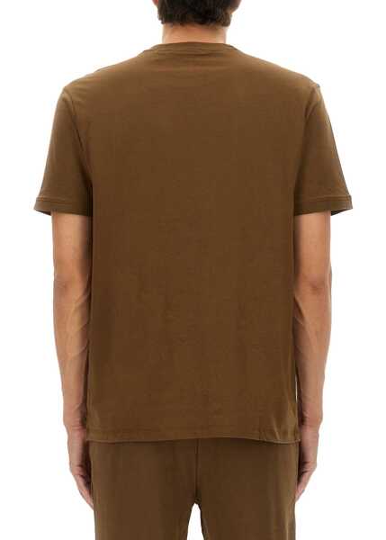 Tricouri Hugo Boss Regular Fit Sweatshirt With Logo Label BROWN Barbati (BM 18923140) 3