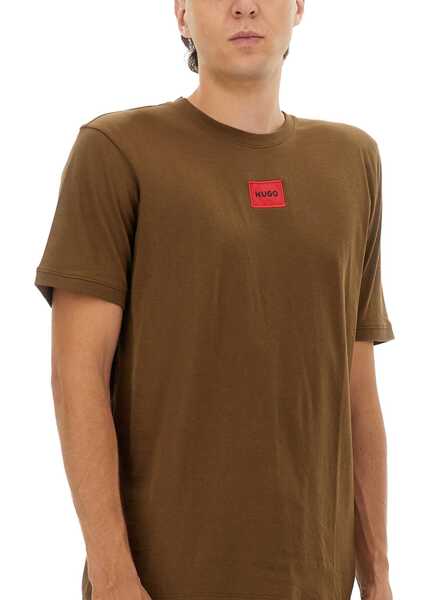 Tricouri Hugo Boss Regular Fit Sweatshirt With Logo Label BROWN Barbati (BM 18923140) 4