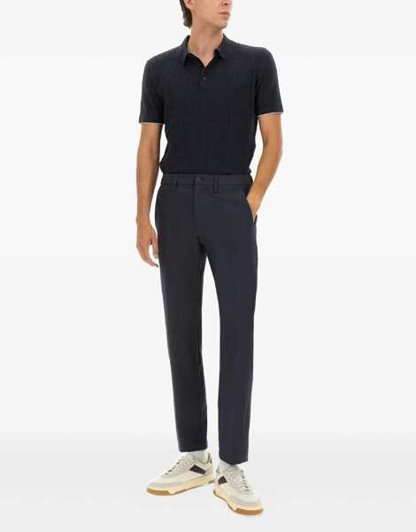 Tricouri Polo Hugo Boss Silk And Cotton Braided Polo Shirt BLUE Barbati (BM 18923158) 2