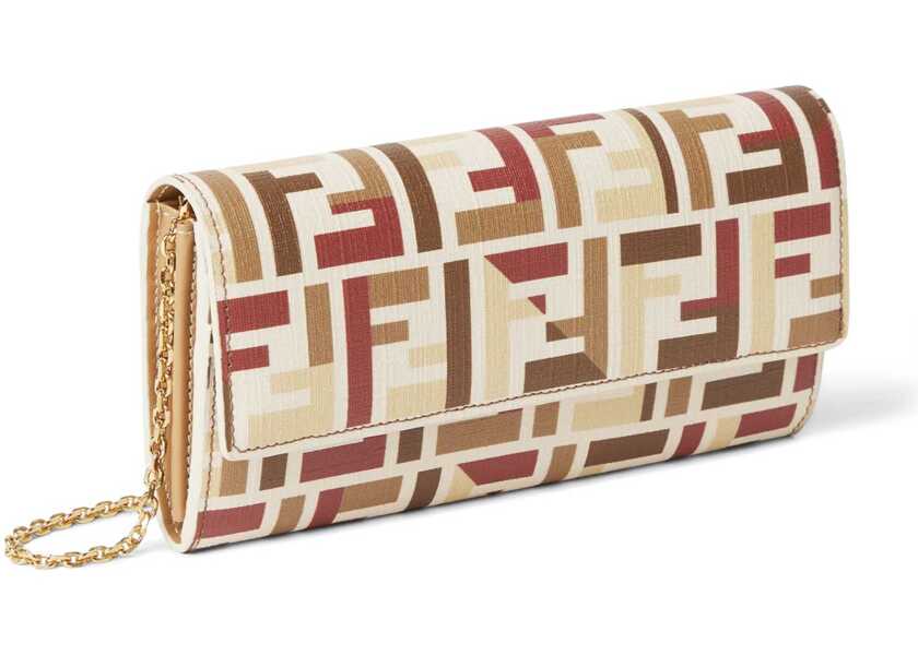 Portofele Fendi Continental Wallet With Chain BEIGE Femei (BM 18923161) 2