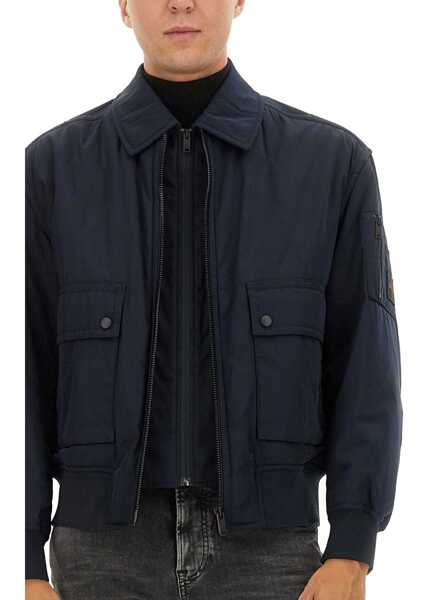 Bomber jacket Hugo Boss Bomber Jacket With Removable Lining BLUE Barbati (BM 18923209) 4