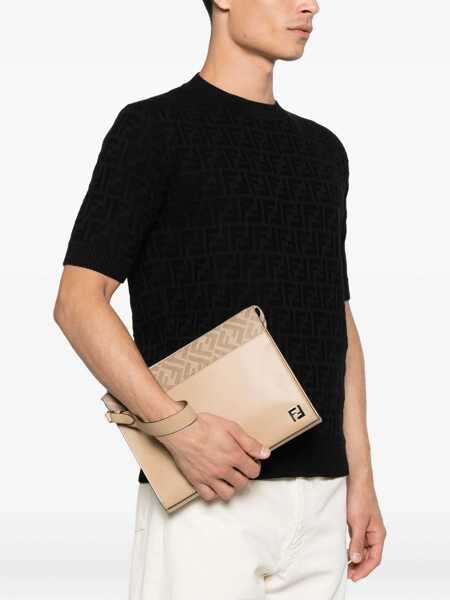 Genti de mana Fendi Clutch Squared Ff BEIGE Barbati (BM 18923212) 2