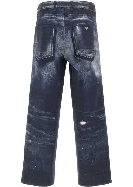 Blugi Emporio Armani Denim print Pants BLUE WASH Barbati (BM 18923299) 2