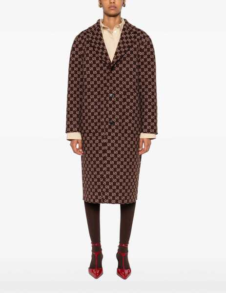 Paltoane Gucci Silk and wool reversible Coat BROWN/PINK Femei (BM 18923356) 5