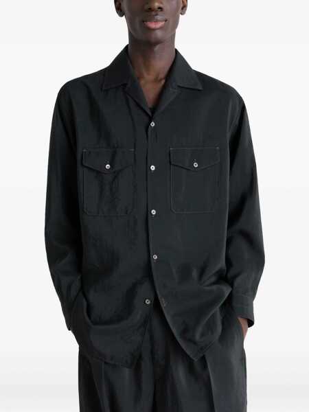Camasi LEMAIRE Convertible Collar Shirt BLACK Barbati (BM 18923488) 3