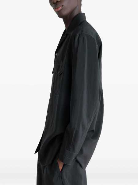 Camasi LEMAIRE Convertible Collar Shirt BLACK Barbati (BM 18923488) 4