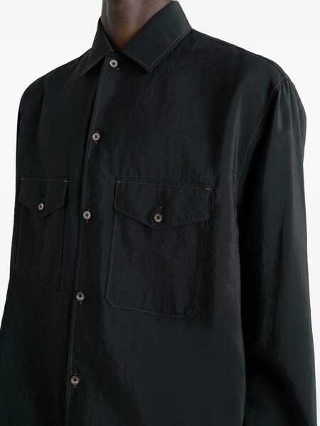 Camasi LEMAIRE Convertible Collar Shirt BLACK Barbati (BM 18923488) 5