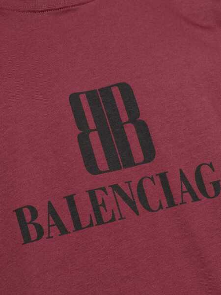 Tricouri Balenciaga Bb T-Shirt In Cotton BORDEAUX Barbati (BM 18923491) 5