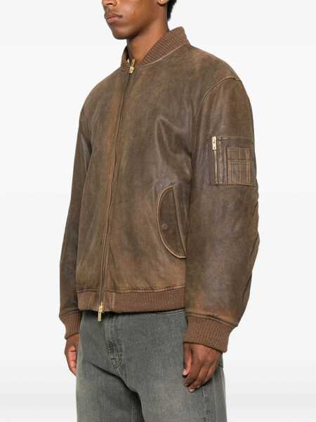 Bomber jacket Golden Goose Bomber Leather Jacket BROWN Barbati (BM 18923503) 3