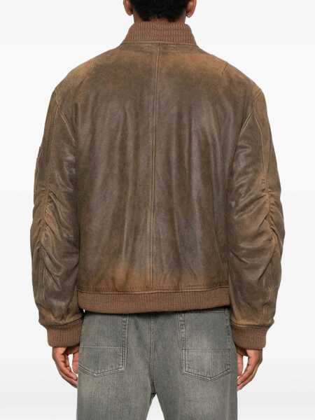 Bomber jacket Golden Goose Bomber Leather Jacket BROWN Barbati (BM 18923503) 4