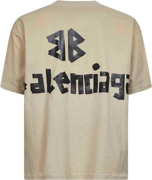 Tricouri Balenciaga Tape Type T-Shirt BEIGE Barbati (BM 18923509) 2