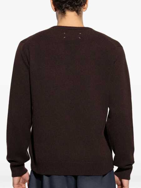 Pulovere Maison Margiela V-Neck Sweater BROWN Barbati (BM 18923521) 4