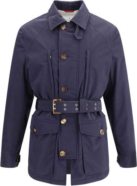 Jachete Brunello Cucinelli Membraned nylon saharan Jacket NAVYGEYSERSIGARO Barbati (BM 18923689) 2