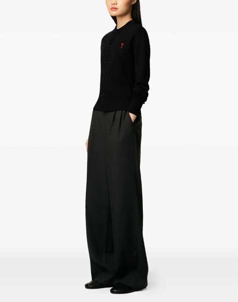 Cardigane AMI Paris Ami De Coeur merino wool Cardigan NOIR/ROUGE Femei (BM 18923704) 3