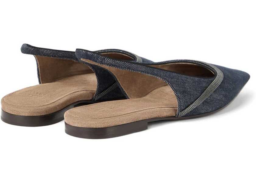Balerini Brunello Cucinelli Denim slingback Ballerinas DENIM BLU Femei (BM 18923755) 3