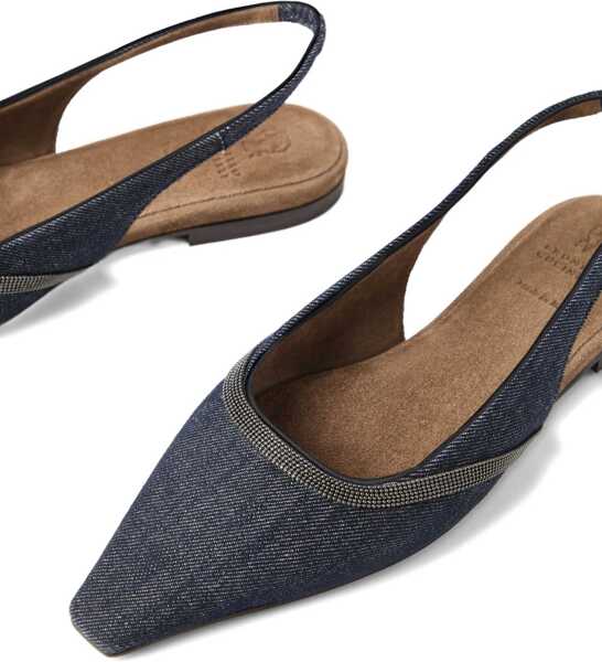 Balerini Brunello Cucinelli Denim slingback Ballerinas DENIM BLU Femei (BM 18923755) 4