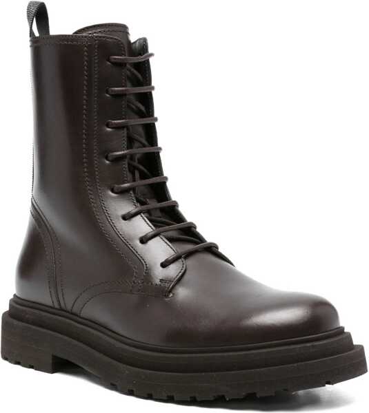 Bocanci casual Brunello Cucinelli Leather Ankle Boots TESTA MORO Femei (BM 18923758) 2