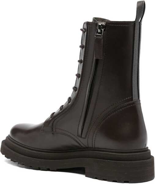 Bocanci casual Brunello Cucinelli Leather Ankle Boots TESTA MORO Femei (BM 18923758) 3