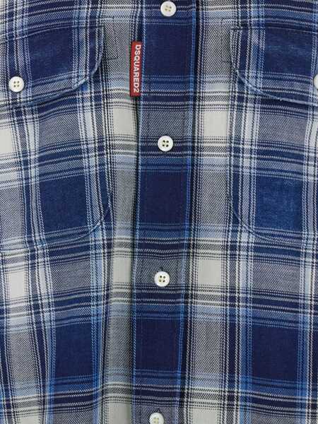 Camasi casual DSQUARED2 Canadian check Shirt INDIGO CHECK Barbati (BM 18923767) 3