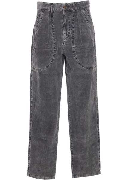 Pantaloni casual ISABEL MARANT ETOILE Ribbed velvet Pants Vintage Black Femei (BM 18923797) 2