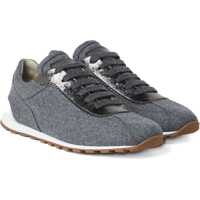 Pantofi sport Brunello Cucinelli Dama - Sneakers Brunello Cucinelli Virgin wool flannel Sneakers GRIGIO MEDIO Femei (BM 18923809) - B-mall.ro