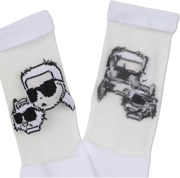 Sosete Karl Lagerfeld Logo Socks. WHITE Fete (BM 18923953) 2