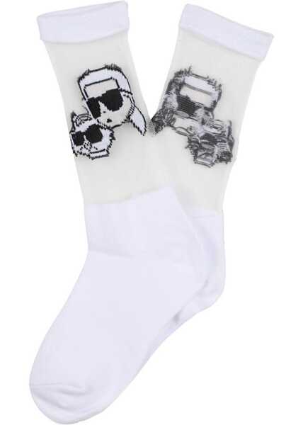 Sosete Karl Lagerfeld Logo Socks. WHITE Fete (BM 18923953) 3
