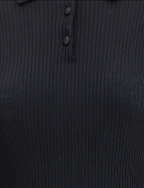 Tricouri Polo Dolce & Gabbana Ribbed Polo Sweater NERO Femei (BM 18924067) 3