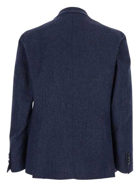 Geci Tagliatore Blue Single-Breasted Jacket With Peak Lapel In Wool And Cotton Blend Man BLUE Barbati (BM 18924660) 2