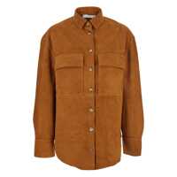 Geci Beige Jacket With Classic Collar In Suede Woman Femei