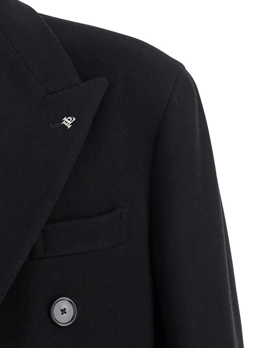 Paltoane Tagliatore Londra Black Oversized Double-Breasted Coat In Wool Blend Man Black Barbati (BM 18925185) 3
