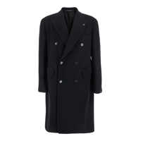 Paltoane 'Londra' Black Oversized Double-Breasted Coat In Wool Blend Man Barbati