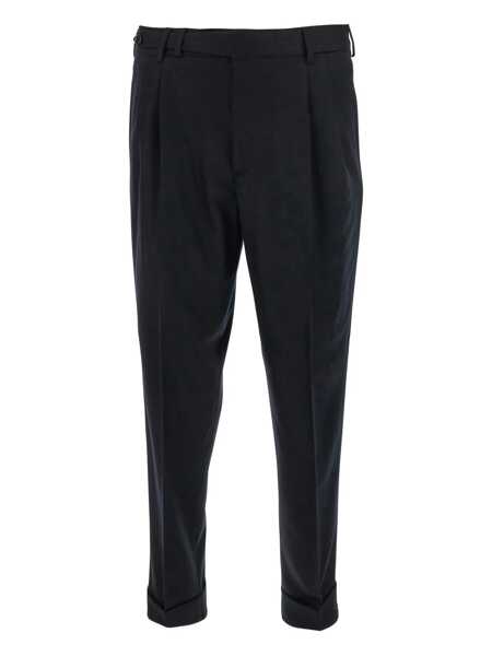 Pantaloni PT TORINO Black Pants With Pences And Belt Loops In Cotton Blend Man Black Barbati (BM 18925209) 1