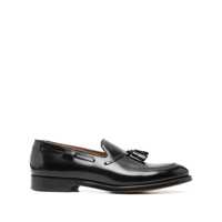 Mocasini Black Slip-On Loafers With Tassel Detail In Smooth Leather Man Barbati