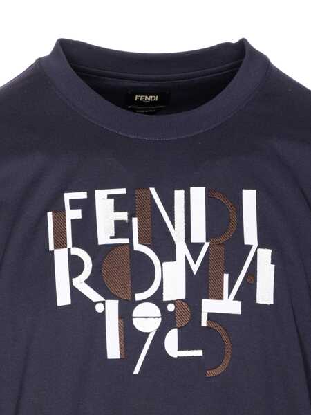 Topuri Fendi Fendi T-Shirts And Polos DARK BLUE Barbati (BM 18925314) 4
