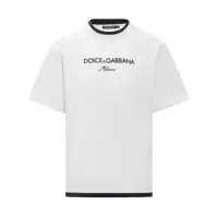 Tricouri Dolce & Gabbana Dolce & Gabbana White T-Shirt With Logo Barbati
